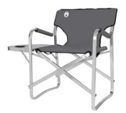 Coleman Aluminium Deck Chair With Table - Grey