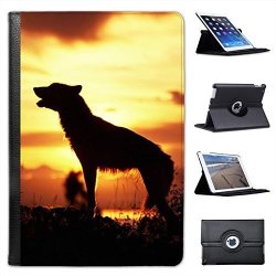 Gray Wolf At Sunset Barking For Apple Ipad MINI Ipad MINI 2 Ipad MINI Retina Ipad MINI 3 Faux Leather Folio Presenter Case Cover
