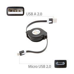 Boxwave Minisync Motorola Xoom Cable - Retractable Usb-a To Micro USB Charge And Sync Cable