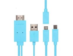 Blue S-m14 Mhl To Hdmi Full Hd 1080p Media Adapter Micro Usb To Standard Hdmi Port Work With Smartphone Samsung Galaxy S4 S3 Note2 Note3