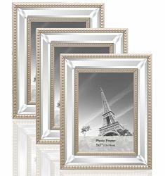 Meetart 5X7 3 Pack Mirror Photo Frames Sets For Wall Pictures Decor Or Table Stand