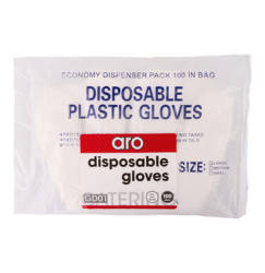 Aro Gloves Disposable Clear 1 X 100'S