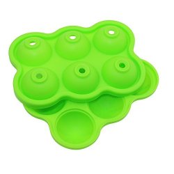 Gessppo 3D Ice Ball Mold For Whiskey With Lid 6 Holes Silicone Hockey Mold Ice Cube Tray Bar Party Cocktail For Ice Cream Cakes Biscuits