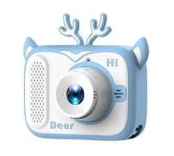 Deer Kids Image And Video Camera With Lanyard 5 Built In Games - Blue