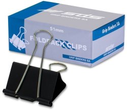 51MM Foldback Clips Black - Box Of 12