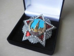 Russia Soviet Ussr Wwii Communist Medal Order Of The Victory Zirkons Pobeda Gold Plated Replica Box