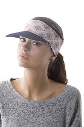 Slope Sun Visor Hat With Ponytail Hole Multi-color Head-wrap For Active Lifestyle Women - Diamond