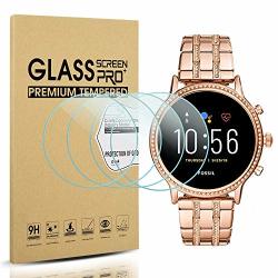 Suoman 4-PACK For Fossil Women Gen 5 Julianna Tempered Glass Screen Protector For Fossil Gen 5 Women Julianna Smartwatch Anti-scratch Perfectly Fit Optimized Version