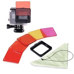 Scuba Diving Lens Filter Kit For Gopro Hero 5 Hero 6 Camera With Original Gopro Waterproof Housing Only By Holaca