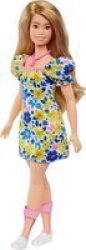 Fashionistas Doll With Down Syndrome NO.208 Yellow And Blue Floral