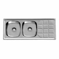 Cam Africa DC1248CS DEB Kitchen Sink Double Bowel Single Drainer Stainless Steel L120CMXW48CM