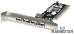 Manhattan 171557 4-Port Hi-Speed USB 2.0 External PCI Card