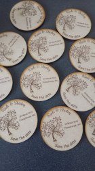 Custom Tree Laser Cut Save The Date Round Magnets
