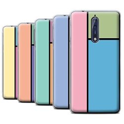 STUFF4 Gel Tpu Phone Case Cover For Nokia 8 Pack 14PCS Pastel Tiles Collection