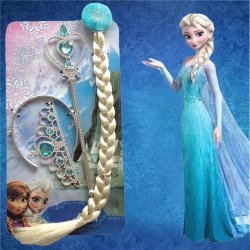 Frozen Elsa Braid Tiara & Wand Set- Great For Frozen Party Dress Up
