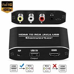 HDMI To Rca NEWCARE1080P HDMI To Av 3 Rca Cvbs Composite Video Audio Converter Adapter Supports Pal ntsc For Tv Stick PS3 PC Laptop Hdtv