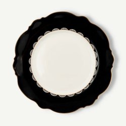 Jenna Clifford Black Rose Dinner Plate Set Of 4- JC7232