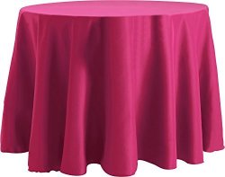 108 Inch Round Tablecloth Flame Retardant Basic Polyester Raspberry