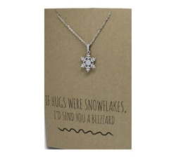 Crcs -stainless Steel Necklace On Card-snowflake Princess