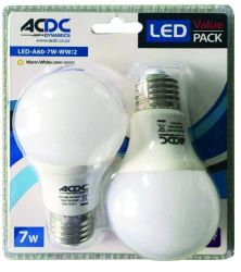 Acdc LED Lamp 5W E27 A60 - Cool White