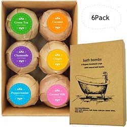 Doran Bath Bomb Gift Set 6 Packs Of Bath Fizzies With 100% Organic Ingredients Perfect Gift For Moms Girlfriends Women-made With Essential Oils Lush
