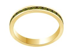 Affy Round Shape Simulated Peridot Full Eternity Band Ring In 14K Yellow Gold Over Sterling Silver Ring Size: 7