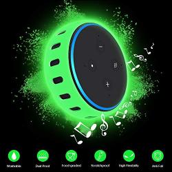 Case cover sleeve For Amazon Eco Dot 3RD Generation Smart Speaker Latest Silicone Protective Case holder Shock Proof Anti-lost Ultra Light Flexible Skin Accessories For Alexa All-new Echo-glowgreen