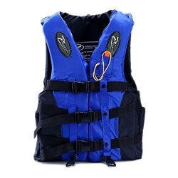 Life Jacket Outdoor Safety Equipment Adults Oversized Swim Professional Lifejackets Buoyancy Vest Blue L