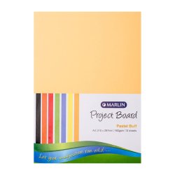 Marlin Project Boards A4 160GSM 10'S Pastel Buff Pack Of 10