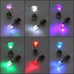 Local Stock 1pc Light Up Led Earring Ear Stud Dance Party Accessories