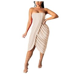 Smooto Fairy Dress For Women Plus Size Wedding Dress Sleep Dress For Women 2021 Women Maxi Dress Beige 2 XXL