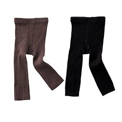 Winsummer Infant Toddler Girls Solid Knit Footless Leggings Little Girls Cotton Stretch Tights Warm Pants Leggings