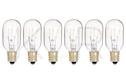 Pack Of 6 15T7 C - 15W Clear Incandescent Salt Lamp & Appliance Bulb - T7 Light Bulb - With Candelabra E12 Base - 15T7