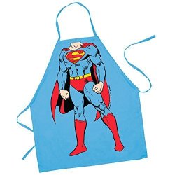 Icup Dc Comics - Superman The Man Of Steel Be The Character Kids 100% Cotton Light Blue Apron