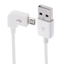 1M 90 Degree Micro USB Port USB Data Cable For Samsung Galaxy S7 & S7 Edge LG G4 Huawei P8 Xiaomi MI4 And Other Smartphones White