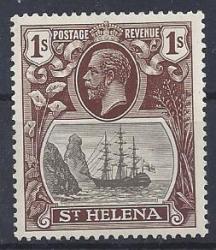 St Helena 1922 Kgv 1s With Torn Flag Variety Very Fine Mint