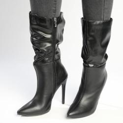 Madison Kessa Rouched Stiletto Boot - Black - 9
