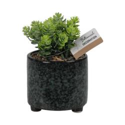 Artificial Plant In Marble Pot Charcoal 11X20CM