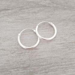Zahirya 925 Sterling Silver Cz Hoop Earrings Size: 18MM 2MM Thick