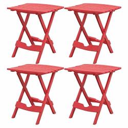 Adams Manufacturing 88500-16-3735 Plastic Quik-fold Side Table Cherry Red Set Of 4 With More Give-aways