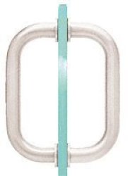 Crl 6" Brushed Nickel Tubular Back-to-back 3 4" Diameter Shower Door Pull Handles
