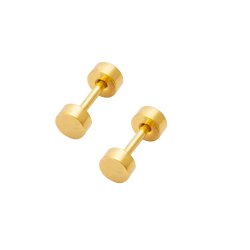 No Brand 4MM Gold Plated Flat Button Stud 905GLD4MM
