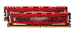 Ballistix Sport Lt 16GB Kit 8GBX2 DDR4 2666 Mt s PC4-21300 Sr X8 Dimm 288-PIN - BLS2K8G4D26BFSEK Red