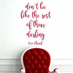 Don't Be Like The Rest Of Them Darling Decal Wall Vinyl Sticker Coco Chanel Quote Teen Girlsroom Decor Motivation Inspirational Bathroom Art 22" X 15