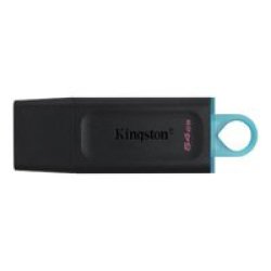 Kingston - DTX 64GB Datatraveler Exodia 128GB USB 3.2 Flash Drive Black blue Loop Attach To Key Rings