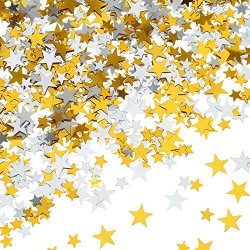 Hestya 60 G Star Confetti Gold Silver Table Confetti Metallic Foil Stars For Party Wedding Festival Decorations Assorted Size