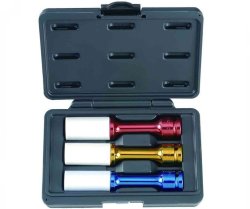FORCE3D Force - 1 2 Dr Wheel Nut Deep Impact Socket Set 17MM And 19MM And 21MM