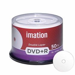 50 Pack Imation Dvd+r Dl Dual Layer 8X 8.5GB DVD Plus R Double Layer White Inkjet Hub Printable Blank Media Data Movie Game Recordable Disc