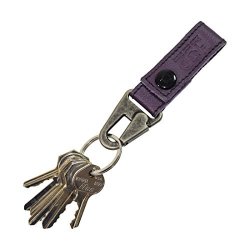 Leather Key Ring Holder Handmade By Hide & Drink :: Purple
