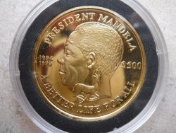 Mandela Better Life For All One Ounce 99.99 Per Cent Gold Coin.